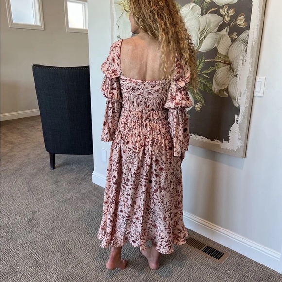 Amur Filipa Dress Size 2 New With Tags Blush Wildflowers MIDI Length Spring - Picture 12 of 15